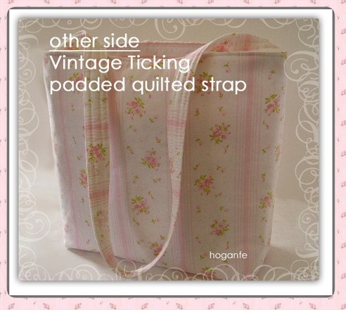 LAURA ASHLEY FABRIC CHENILLE DIAPER BAG hoganfe, VINTAGE TICKING