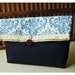 Blue clutch purse Damask Bag Navy MakeUp clutch Bridesmaid Gift Under 25 Wedding Accessory Travel Gadget