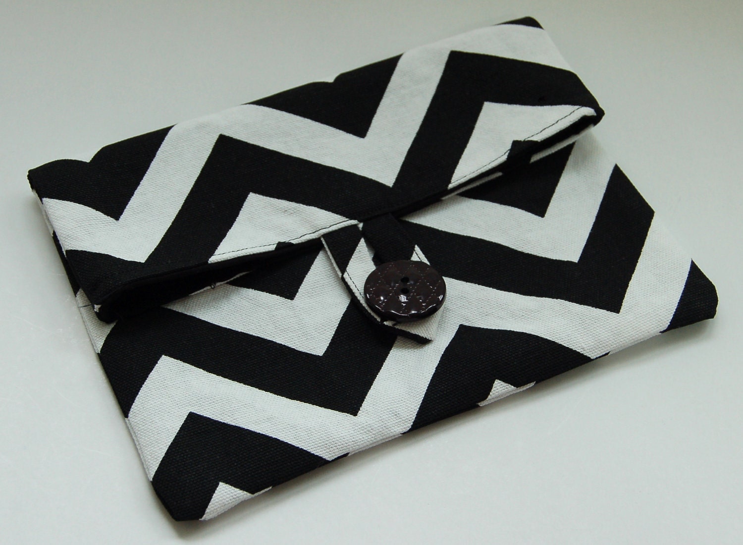 Clutch Purse Black and White Chevron