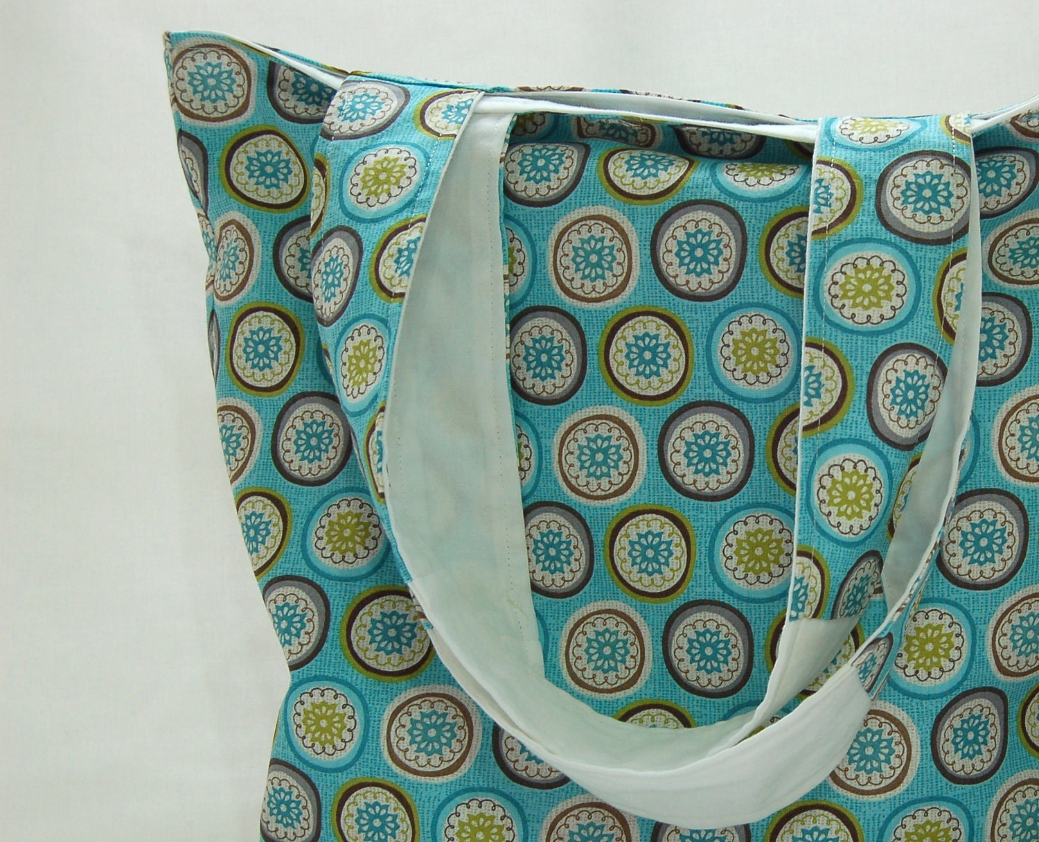 Tote Turquoise White - Shoulder Bag