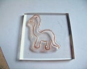 Handmade Brontosaurus Dinosaur Clear Rubbber Stamp - Brontosaurus Dinosaur Clear Stamp - my original artwork