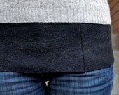 Upcycled Sweater  Midriff Tummy Warmer- Black Haramaki