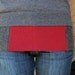 Recycled Sweater Midriff Tummy Warmer - Red and Dark Grey- Lge