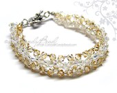 Swarovski Bracelet, Moonlight and Golden Shadow Bracelet by CandyBead