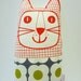 Orla Kiely pear and flower fabric cats