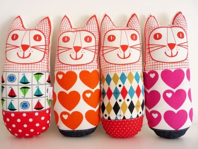 Child's scandinavian softie toy cat
