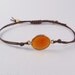 Stackable Gemstone Friendship bracelet, Carnelian connector on waxed thread