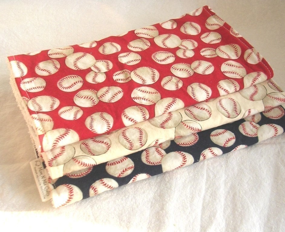 Boutique Burp Cloth Baby Boy Gift Set - PLAY BALL - Baseball