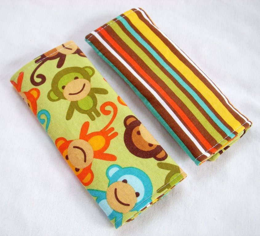 Reversible Car Seat Strap Covers - Monkeys in Bermuda - Seatbelt Covers