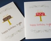 Birthday Cakes.- single birthday greeting card... choose one