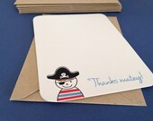 LIMITED Thanks Matey, pirate thank you cards, set of 10