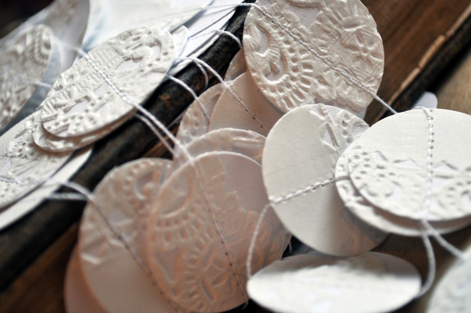 White Lace Paper Garland Strand - 26 feet / RESERVED for Hera