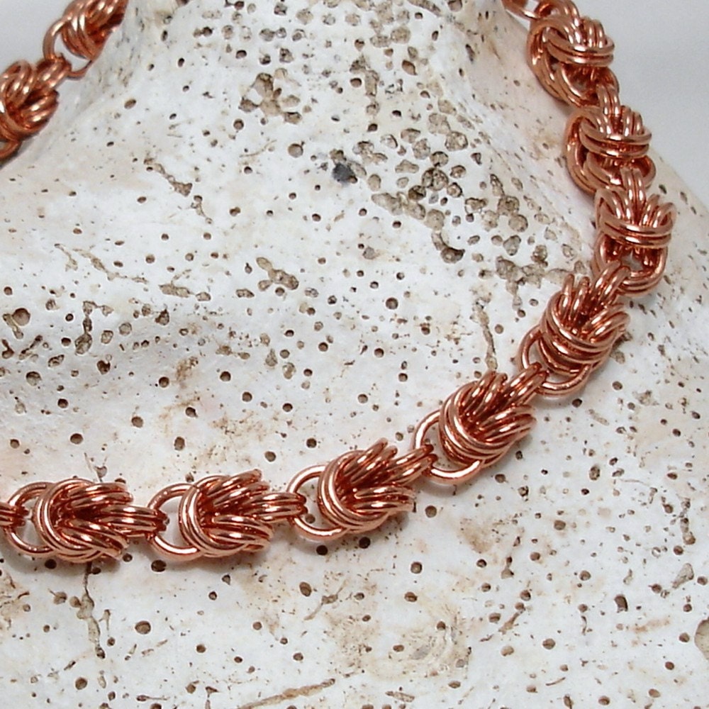 Byzantine Knot Chainmaille Bracelet in Copper