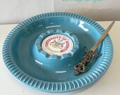 Collegiate Cigar Ash Tray 1966  U of Houston Advertisement Torquoise Maddux California Pottery