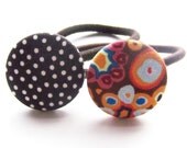 Chocolate Marmalade Button Ponytail Holder