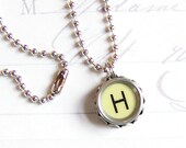 Vintage Typewriter Key Necklace Letter H