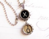 Vintage Typewriter Key Necklace X O