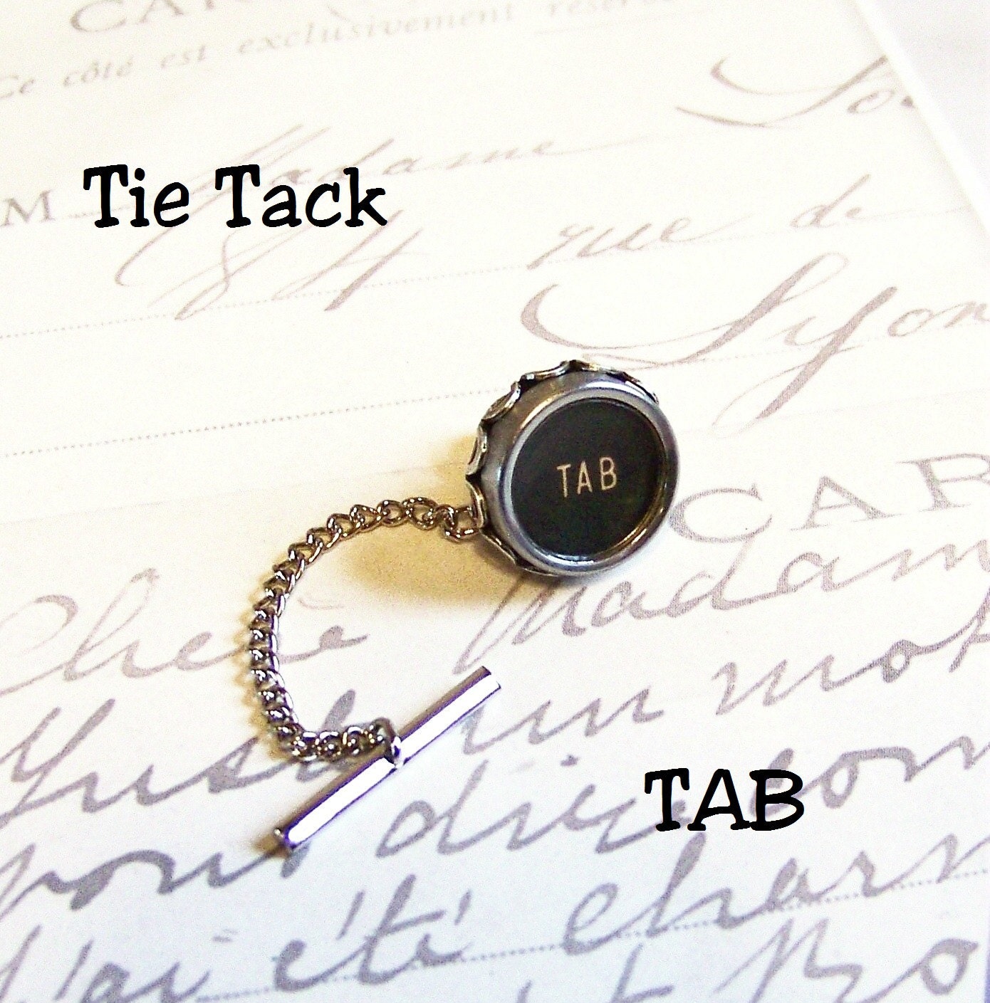 Vintage Typewriter Key Tie Tack  TAB KEY