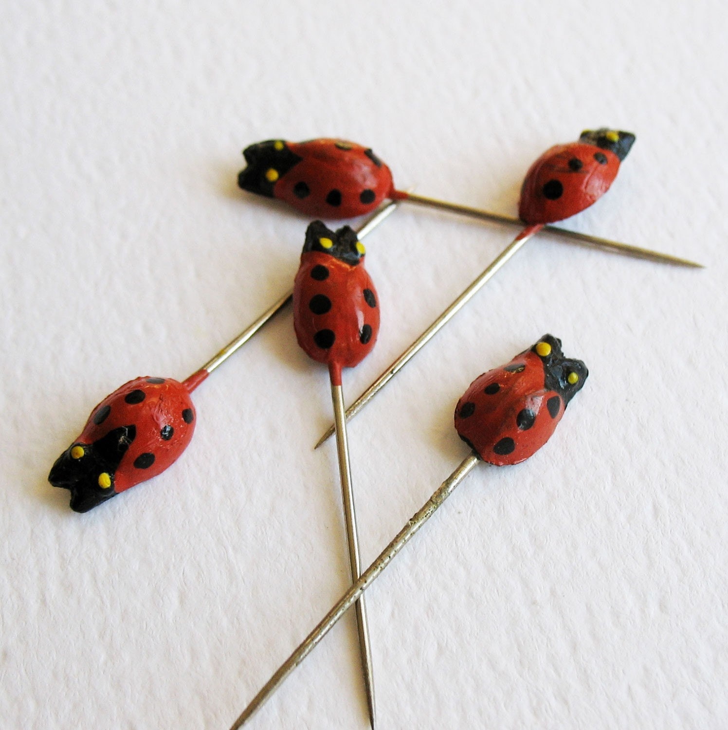 Vintage Ladybug Sewing Pins by CardBlanc on Etsy