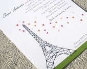 Paris Wedding Invitation Eiffel Tower - Sample set