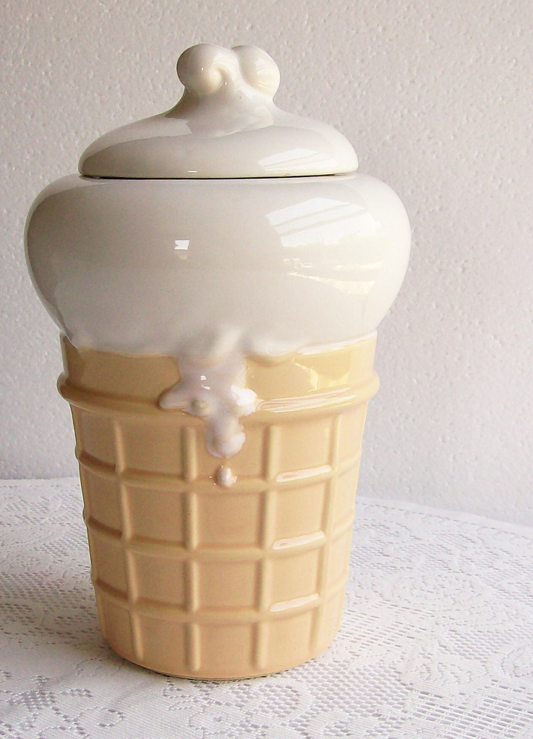 Cookie Jar Ice Cream Cone Vintage by AletaFordBakerDesign on Etsy