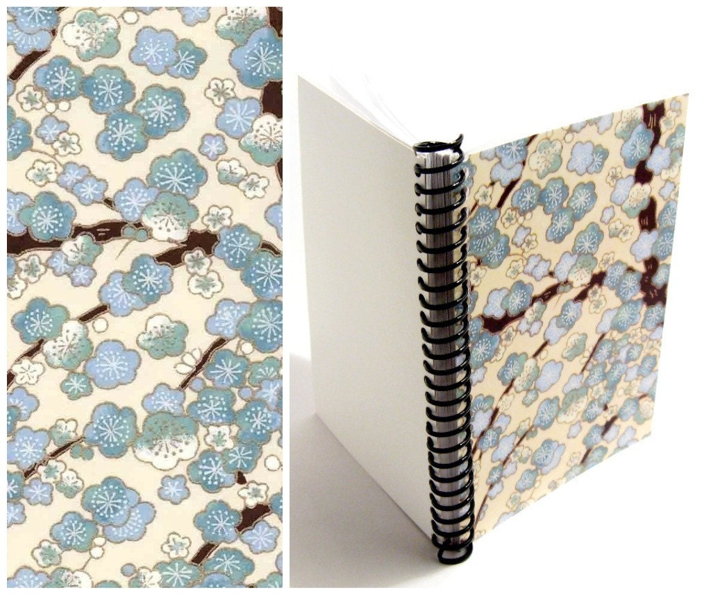 Blue Blossoms - Spiral Notebook - 5 x 7 - stationeryCiaffi