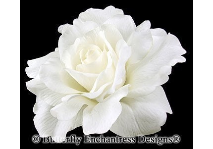 Bridal Hair Flower, Wedding Hair Accessory, Flower Hair Clip - Pale Ivory Mckenzie Rose Flower Clip