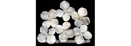 Wedding Hair Accessories, Bridal Hair Pins, Hair Flowers - 6 Pearl Ivory Hydrangea Bridal Hairpins