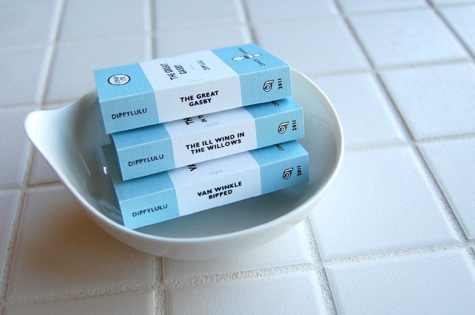 Tiny book gag gift set -- Literary Lites II -- When the air thickens, so should the plot
