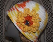 Womens Sunflower Cloche with Vintage Bee Pin