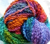 Carnival Slubby Nubby Wool Yarn, hand painted, bulky