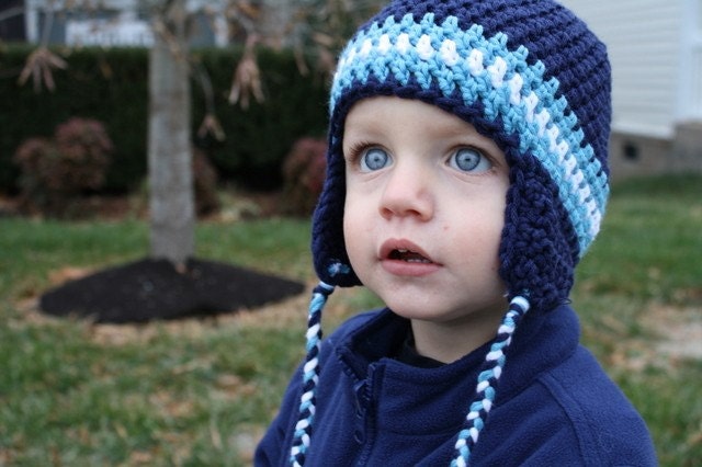 Crocheted Pattern for Earflap Beanie size Baby to Child PDF (16)