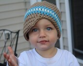 PDF Pattern for Crocheted Newsboy Hat with Sky Blue and White Stripes size Baby to Child (24)