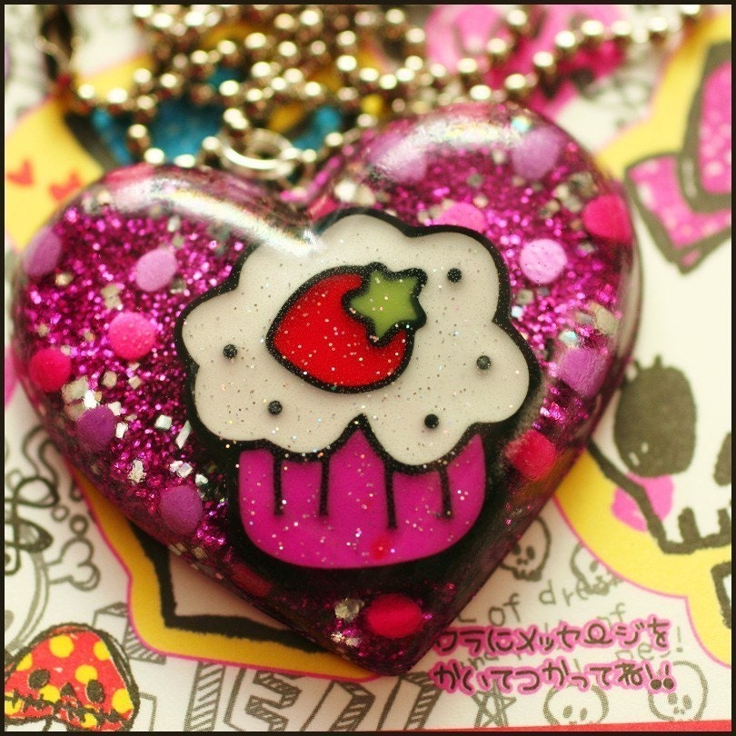 Very Berry - Resin Cupcake Necklace