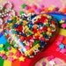 Triple Sweet Heart - Rainbow Candy Sprinkles Resin Necklace