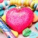Bubblegum Heart - Resin Hot Pink Puffy Necklace
