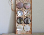 Vintage Mother of Pearl Buttons on Handmade Card
