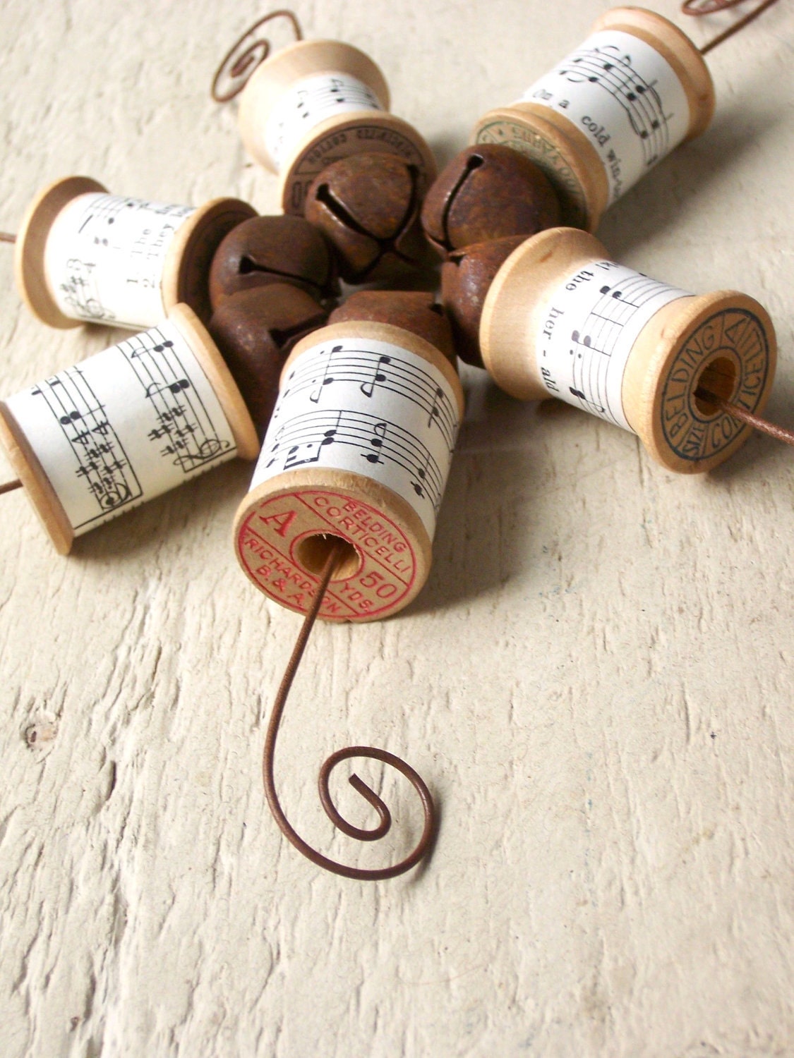 Vintage Spool Ornaments - Set of Six