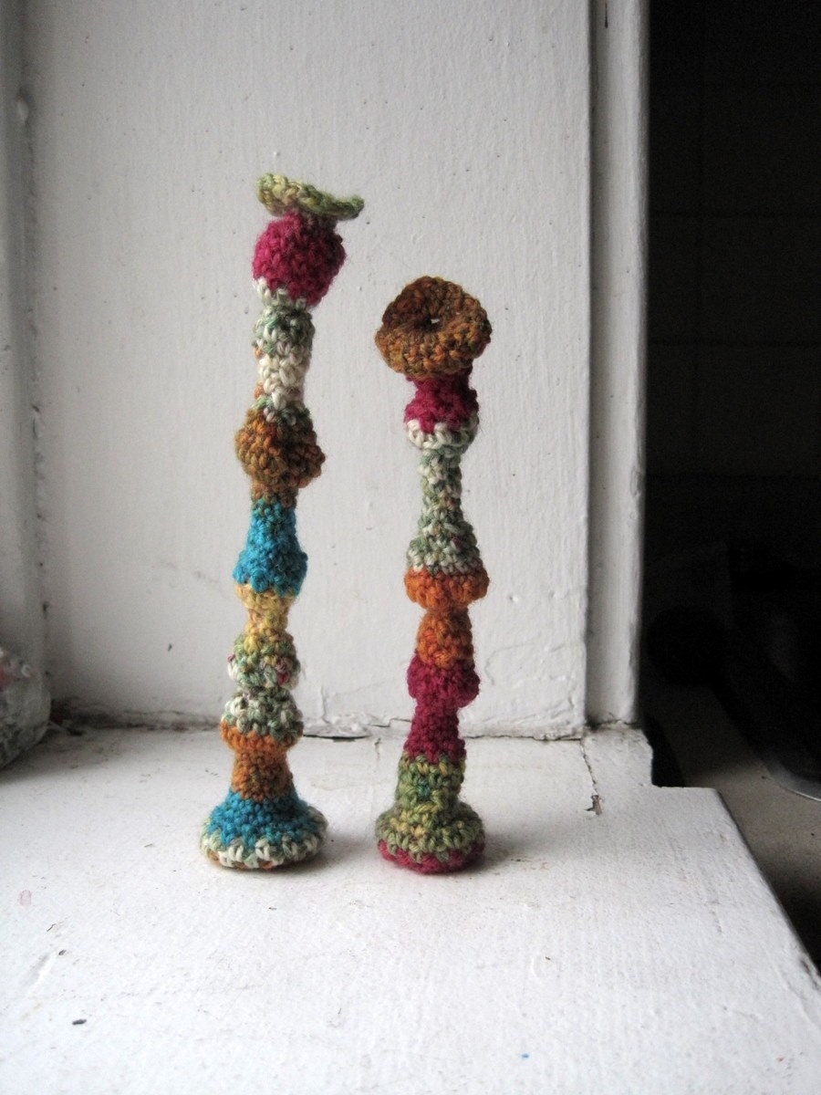 RESERVED.FOR.LUCY --- thistle - a free form crochet sculpture mini vessel vase