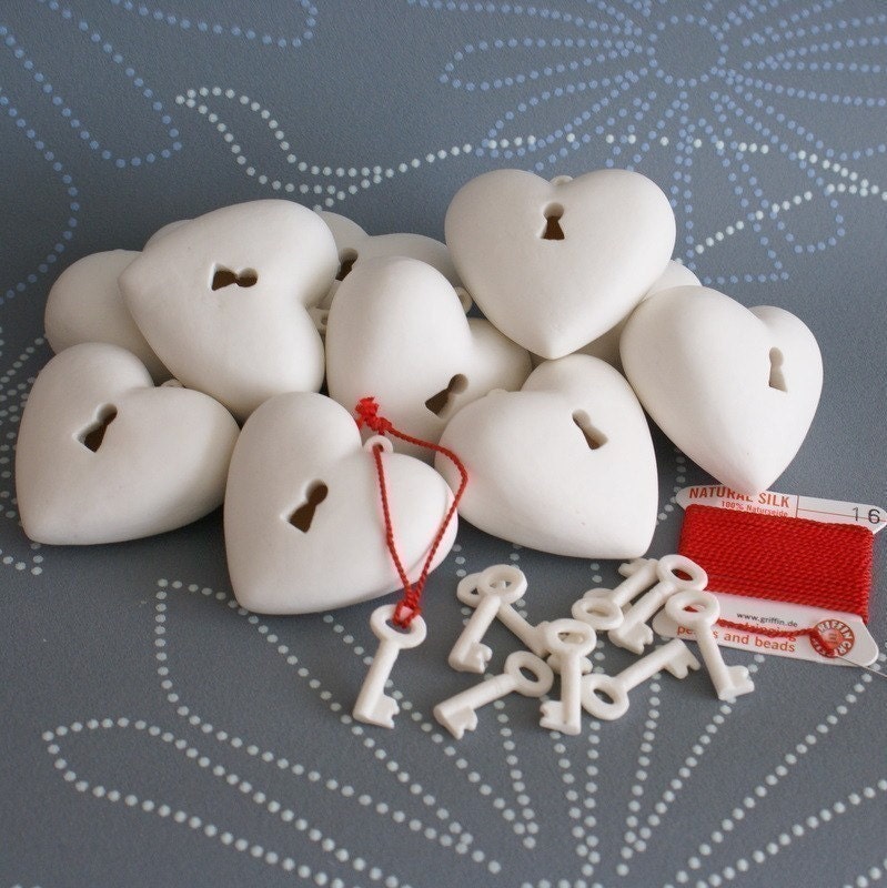 The key to my heart - unique porcelain Heart-ART