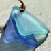 Drilled Sea Glass,Turquoise and Cornflower Blue