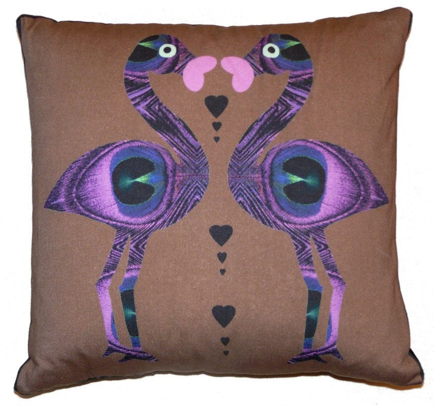 Flamingo Birds In Love Cushion