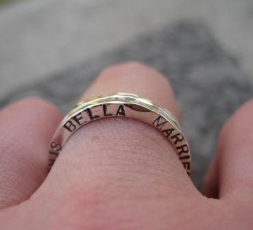 Two Inscribed Sterling Silver Stacking Rings . (( Double-Take )) . your custom words . made to order