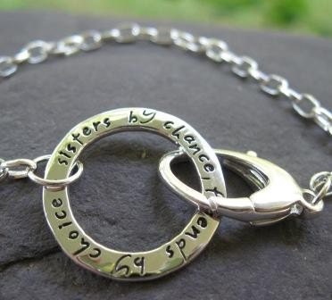 customized sterling silver bracelet . (( Journal Circle )) . your choice of words in my NEW Journaling Lowercase Font