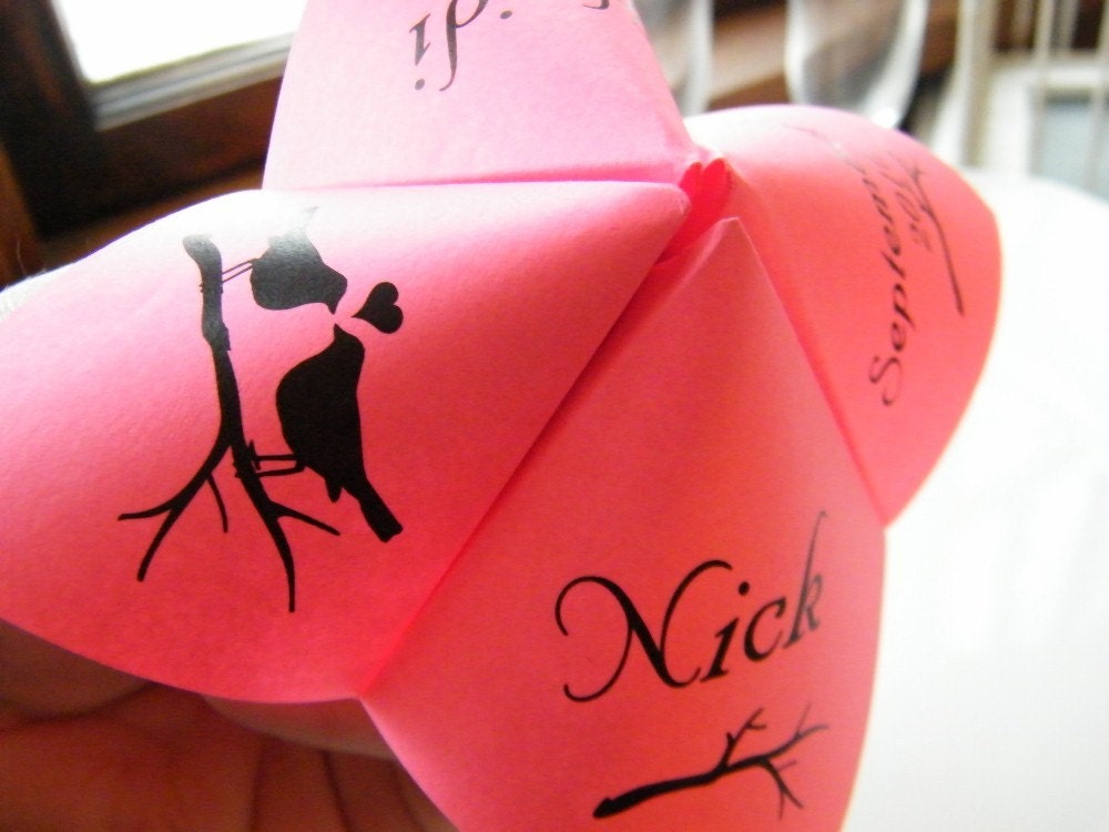 SAMPLE- Cootie Catchers- Origami Wedding MENU