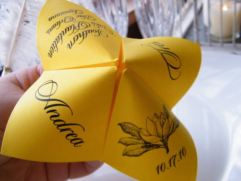 SAMPLE Cootie Catcher- Origami Wedding PROGRAM