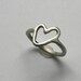 Sterling Silver Open Heart Ring Size 6