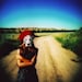 dalmation, 8x10 archival print photograph of girl in vintage leather vest and red beret