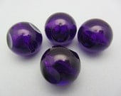 4 Vintage Lucite Purple Dimpled Beads MM 1