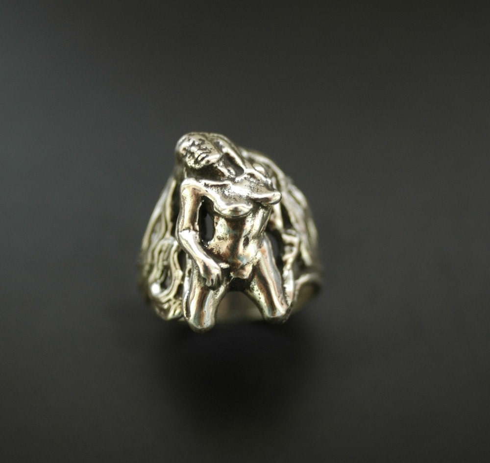 Sexy hottie rides your finger - Nude Woman Ring - Hi Octane Jewelry